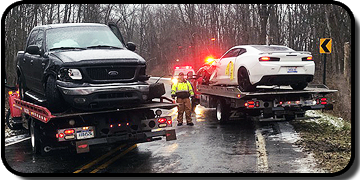 A-1 Towing and Recovery - Accident Two Flatbeds - Two Cars - Grant, MI